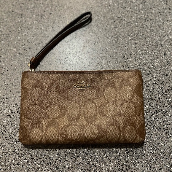 Coach Bags Authentic Large Coach Wristlet In Signature Canvas